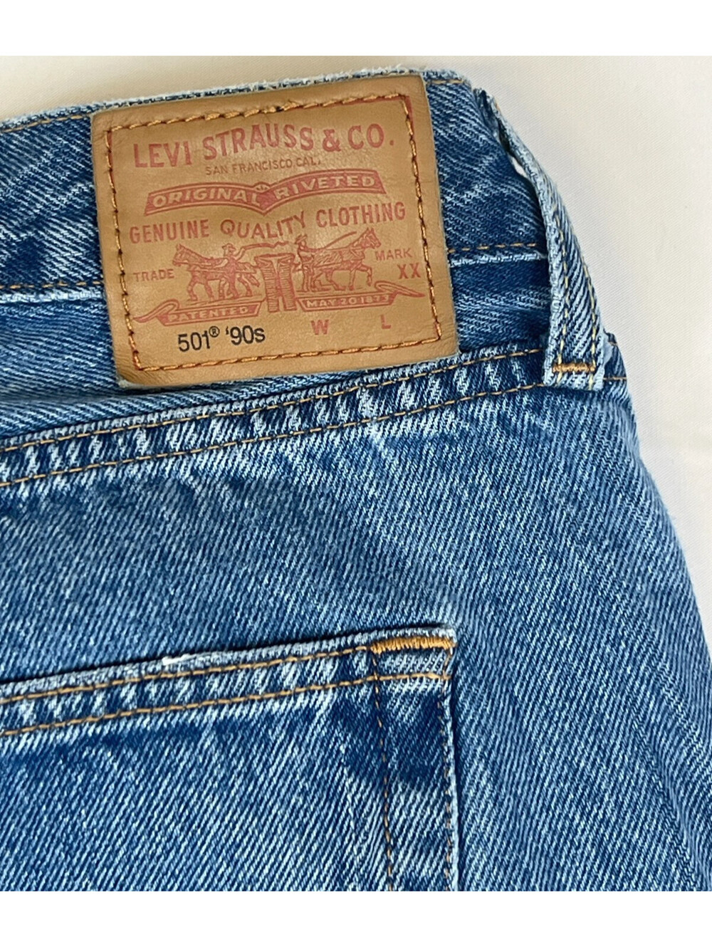 Levi's Men Blue 34x30 501 '90s Original Straight Leg Denim Jeans Premium - Picture 5 of 11